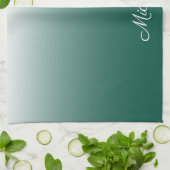Linge De Cuisine ombre vert (Plié)