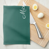 Linge De Cuisine ombre vert (Quart Plié)
