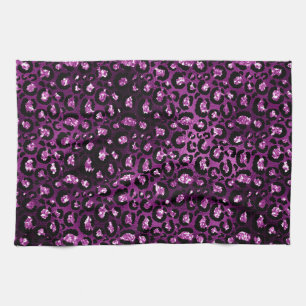 Linge De Cuisine Ombre Violet & Taches de Léopard en Paillettes Noi