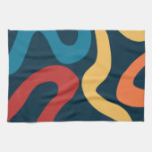 Linge De Cuisine Ondes abstraites colorées (Horizontal)