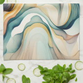Linge De Cuisine ondes d'aquarelle Abstraites. Mouvement de flux mo (Plié)