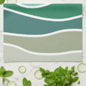 Linge De Cuisine Ondes océaniques colorées (Plié)