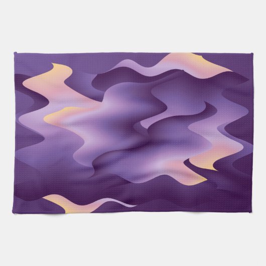 Linge De Cuisine Ondes violettes (Horizontal)