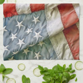 Linge De Cuisine Ondulation de drapeau américain (Plié)