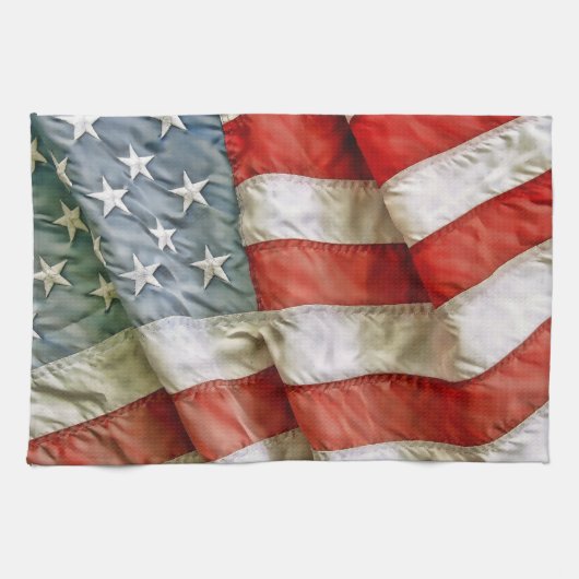 Linge De Cuisine Ondulation de drapeau américain (Horizontal)