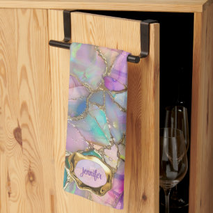 Linge De Cuisine Opale couleur et or liquide