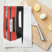 Linge De Cuisine Opel Calibra rouge avant (Quart Plié)