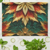 Linge De Cuisine Opulence de Noël : fils d'or de la période des fêt (Plié)