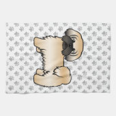 Linge De Cuisine Or avec Masque Noir Chih Tzu Cute Dessin Chien (Horizontal)