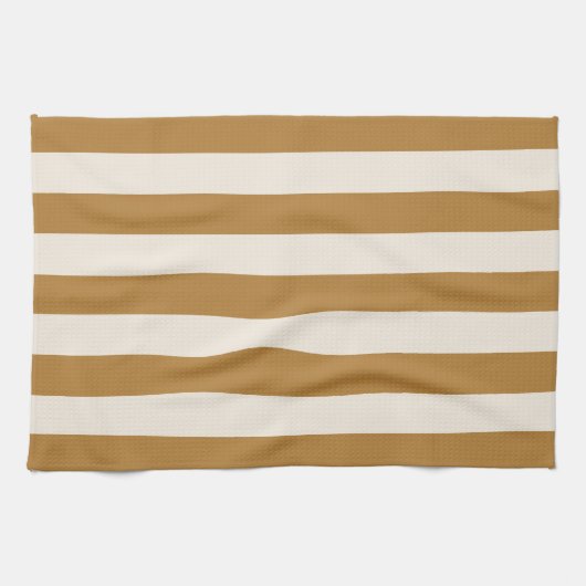 Linge De Cuisine Or bold et rayure crème (Horizontal)