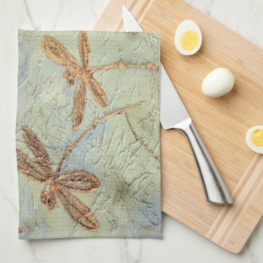 Linge De Cuisine Or de danse de libellule (Quart Plié)