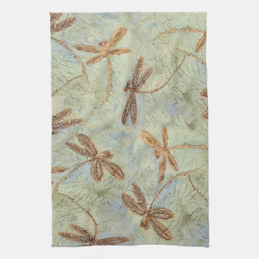 Linge De Cuisine Or de danse de libellule (Vertical)