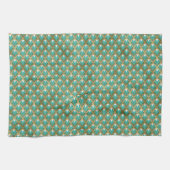 Linge De Cuisine Or et Aqua Art Déco Géométrique (Horizontal)
