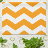 Linge De Cuisine Or et blanc Chevron (Plié)
