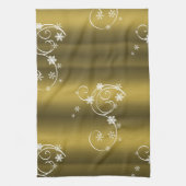 Linge De Cuisine Or métallique, Fils blancs Noël (Vertical)