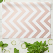 Linge De Cuisine or rose, blanc, chevron, zigzag, moderne, tendance (Plié)