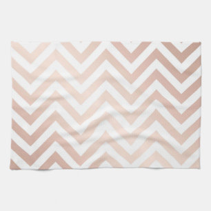 Linge De Cuisine or rose, blanc, chevron, zigzag, moderne, tendance