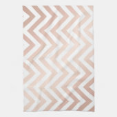 Linge De Cuisine or rose, blanc, chevron, zigzag, moderne, tendance (Vertical)
