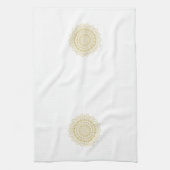 Linge De Cuisine Or sur le motif mandarin blanc orné (Vertical)