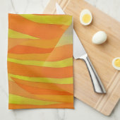 Linge De Cuisine Orange Abstract Art Lines and Curves Towel (Quart Plié)