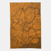 Linge De Cuisine Orange Abstrait Dahlia (Vertical)