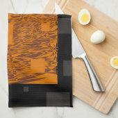 Linge De Cuisine Orange alerte float abstrait Halloween boîte noire (Quart Plié)