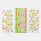 Linge De Cuisine Orange Avec Vert Et Blanc (Horizontal)