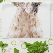 Linge De Cuisine Orange Belton Painting Dog Art (Plié)