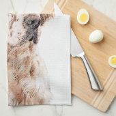 Linge De Cuisine Orange Belton Painting Dog Art (Quart Plié)