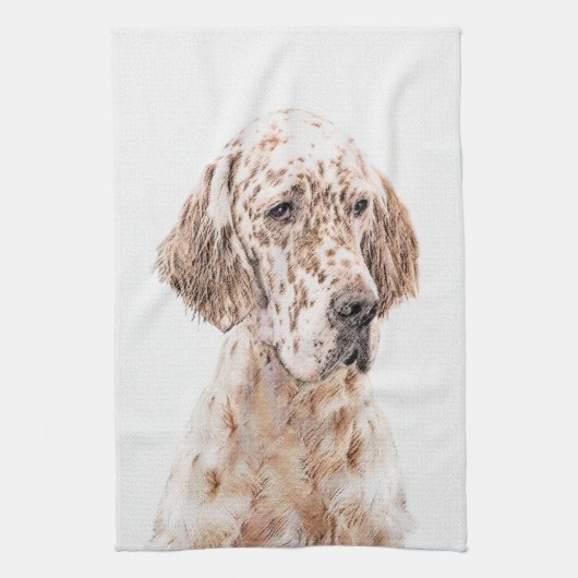 Linge De Cuisine Orange Belton Painting Dog Art (Vertical)