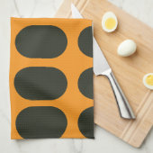 Linge De Cuisine Orange Black Circles (Quart Plié)