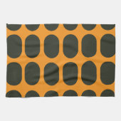 Linge De Cuisine Orange Black Circles (Horizontal)