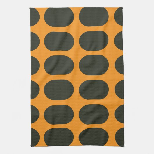 Linge De Cuisine Orange Black Circles (Vertical)