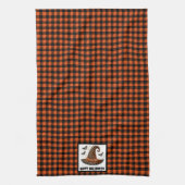 Linge De Cuisine Orange & Black Gingham Halloween Witch Hat & Bats (Vertical)