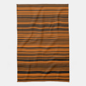 Linge De Cuisine Orange Brown en bandes noires (Vertical)