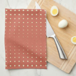 Linge De Cuisine Orange brûlée et Crème en cascade bandes de points<br><div class="desc">Cette serviette de cuisine au design chaleureux comporte des points crème en cascade sur un arrière - plan orange brûlé. Il fonctionnera dans une cuisine familiale moderne ou rustique.</div>