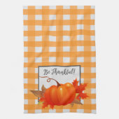 Linge De Cuisine Orange Buffalo, Citrouille De Thanksgiving, Plaid (Vertical)