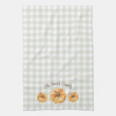 Linge De Cuisine Orange Citrouille Thanksgiving Nom de famille (Vertical)