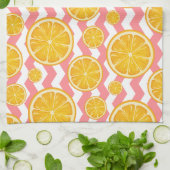 Linge De Cuisine Orange Citrus Chevron Stripes (Plié)