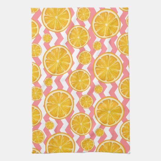 Linge De Cuisine Orange Citrus Chevron Stripes (Vertical)