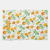 Linge De Cuisine Orange Citrus été Floral Motif botanique (Horizontal)