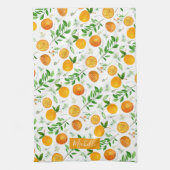 Linge De Cuisine Orange Citrus été Floral Motif botanique (Vertical)
