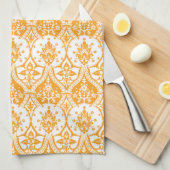 Linge De Cuisine Orange de damassé d'ananas (Quart Plié)