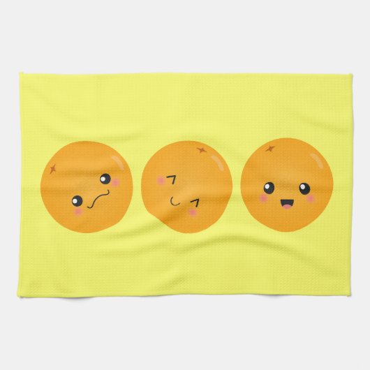 Linge De Cuisine Orange de Kawaii roulant autour (Horizontal)