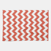 Linge De Cuisine Orange et blanc en zigzag (Horizontal)