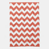 Linge De Cuisine Orange et blanc en zigzag (Vertical)
