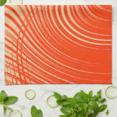 Linge De Cuisine Orange et Tan (Plié)