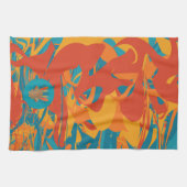 Linge De Cuisine Orange et Turquie Turquoise (Horizontal)