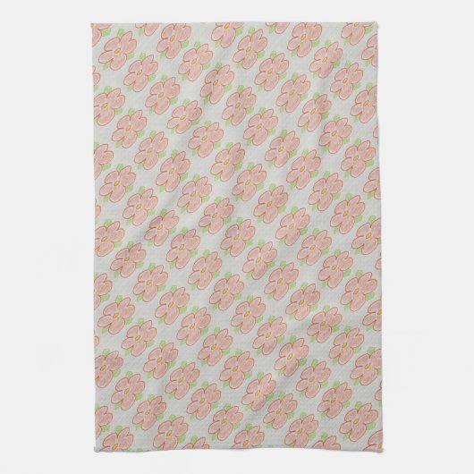 Linge De Cuisine Orange floral (Vertical)