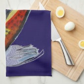 Linge De Cuisine Orange Koi japonais aquarelle carpe art (Quart Plié)